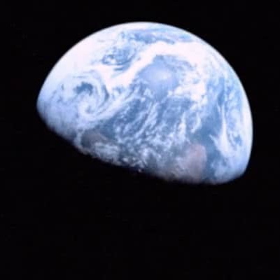 The Earth as seen from lunar orbit.